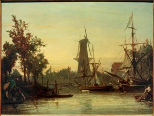 The Inner Harbor of Rotterdam by Johan Barthold Jongkind